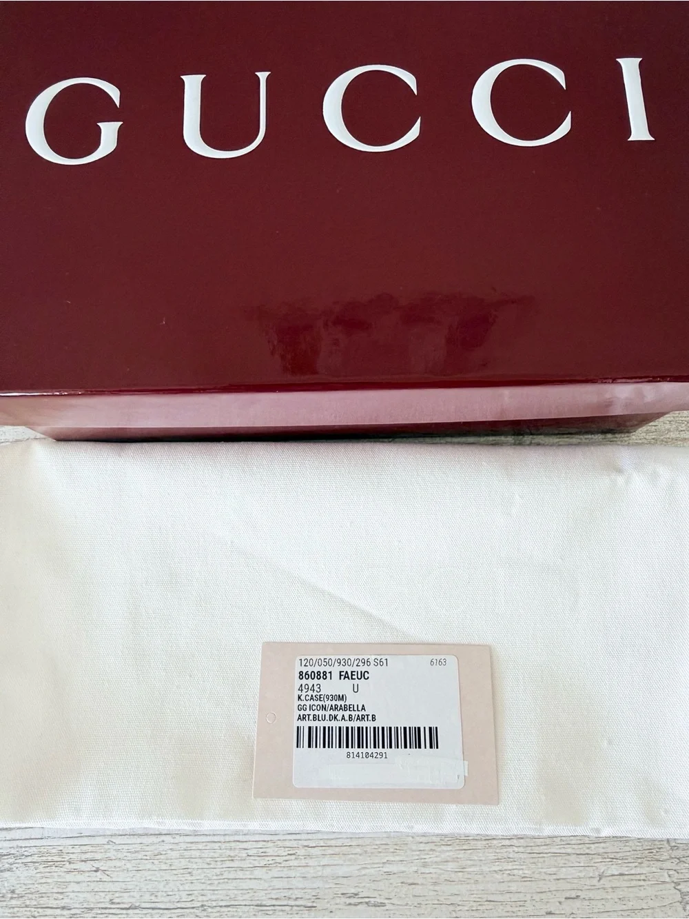 New Gucci GG canvas wallet key/cardholder with zip, blue gold